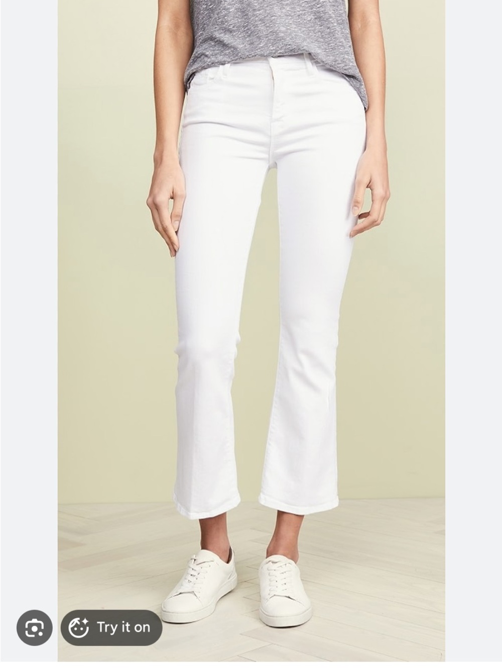 Frame Denim White Cropped Bootcut Jeans